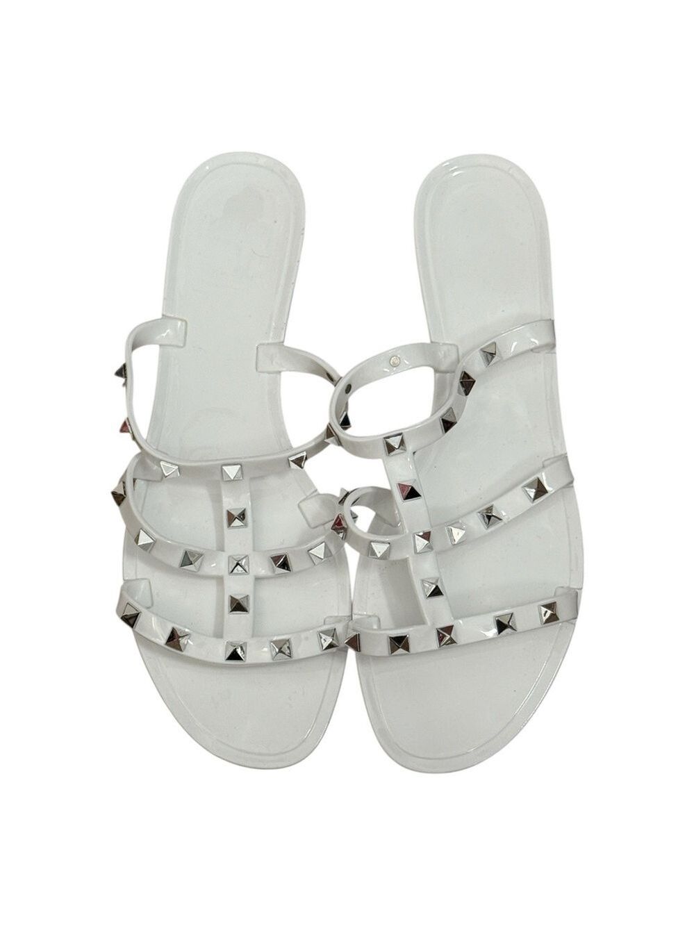 New OMGard Women’s Size 9 or 40 White Studded Jelly Sandals - Picture 2 of 3